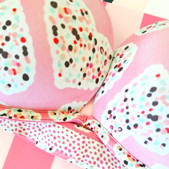 Victoria's Secret Vintage Sexy Little Things Heart Candy Gumball Push-up Bra 34C - Picture 3 of 10